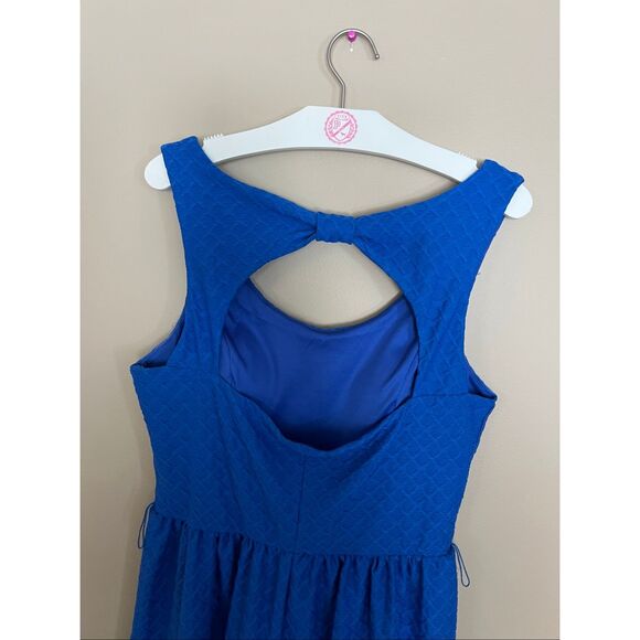 Candie’s Blue Summer Dress Woman’s Size Large Open Back - Picture 7 of 8